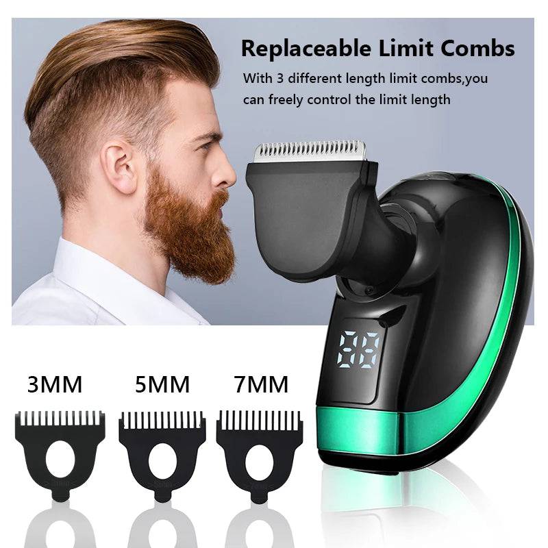 5 in 1 4D Men'S Rechargeable Bald Head Electric Shaver 5 Floating Heads Beard Nose Ear Hair Trimmer Razor Clipper Facial Brush - Tenini Strive Electronic Shop