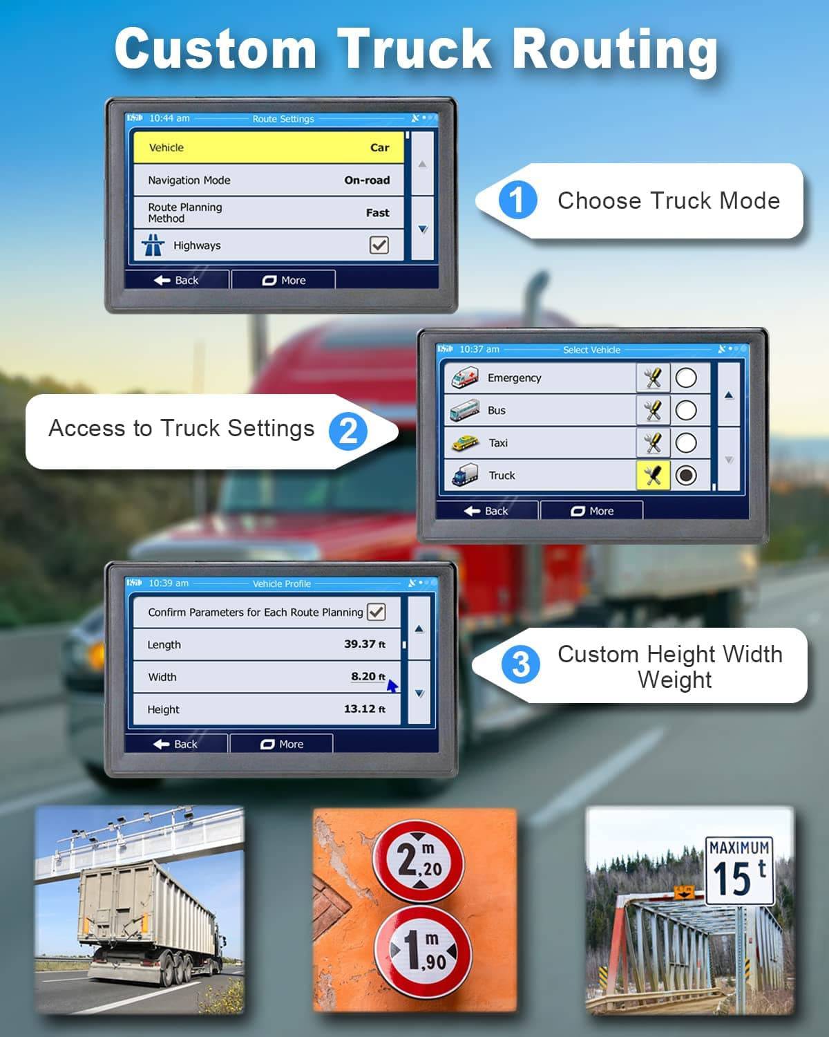 N700 GPS Navigation for Car Truck RV, GPS Navigator with 7 Inch, 2023 Maps (Free Lifetime Updates), Truck GPS Commercial Drivers, Semi Trucker GPS Navigation System, Custom Truck Routing - Tenini Strive Electronic Shop