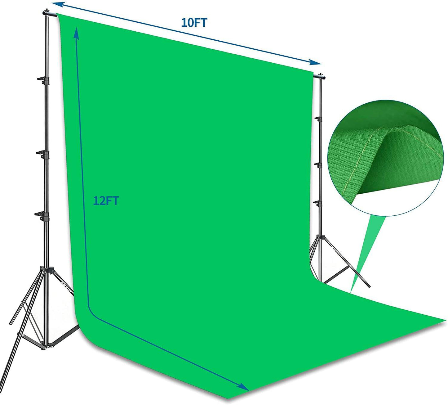 Photo Video Studio 8.5 X 10Ft Green Screen Backdrop Stand Kit, Photography Background Support System with 10 X12Ft 100% Cotton Muslin Chromakey Backdrop - Tenini Strive Electronic Shop