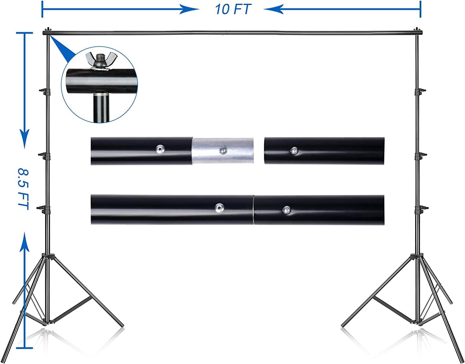 Photo Video Studio 8.5 X 10Ft Green Screen Backdrop Stand Kit, Photography Background Support System with 10 X12Ft 100% Cotton Muslin Chromakey Backdrop - Tenini Strive Electronic Shop