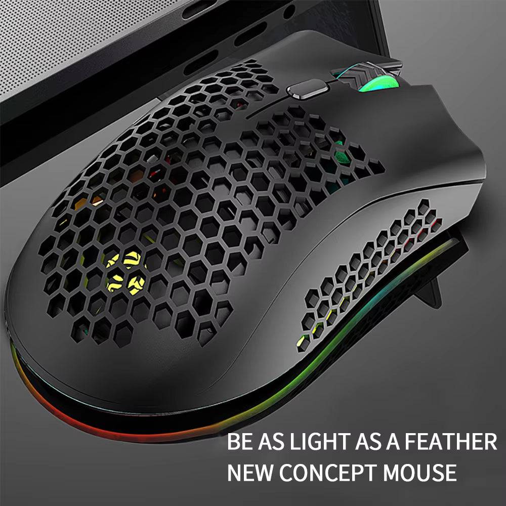 BM600 Wireless Mouse Luminescent Desktop Computer Laptop Universal Rechargable Lightweight Ergonomics Game E-Sports Mouses - Tenini Strive Electronic Shop