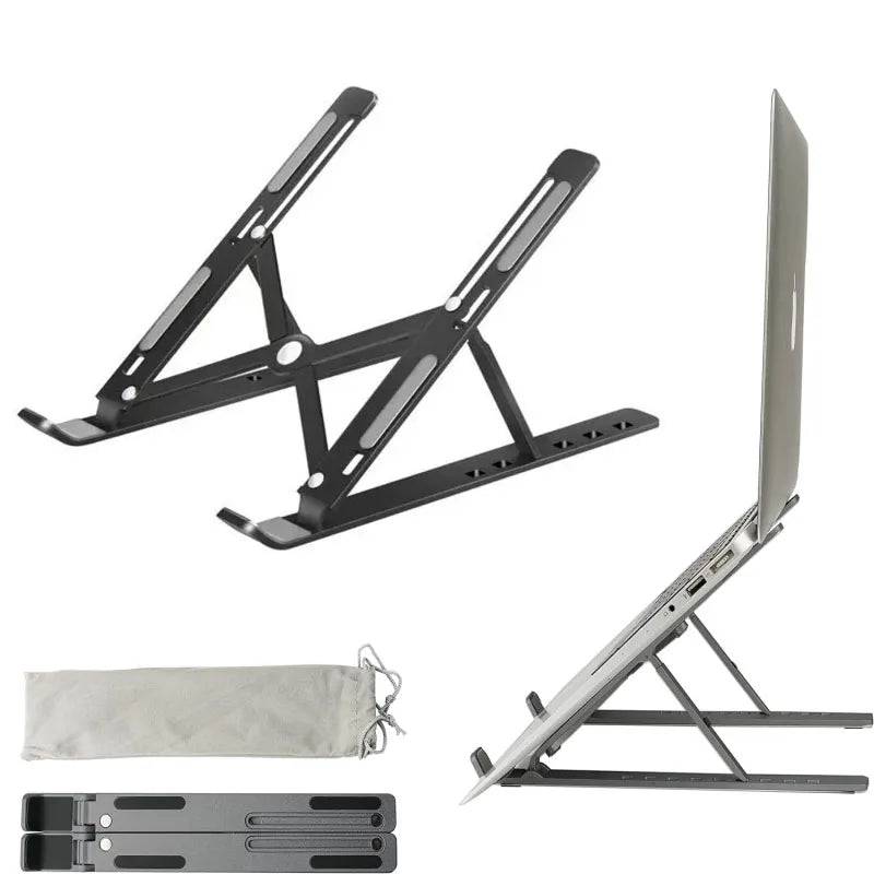 18" Laptop Stand Aluminum Alloy Cooling Stand Portable Folding Lifting Display Bracket Simple and Practical Laptop Stand Support - Tenini Strive Electronic Shop