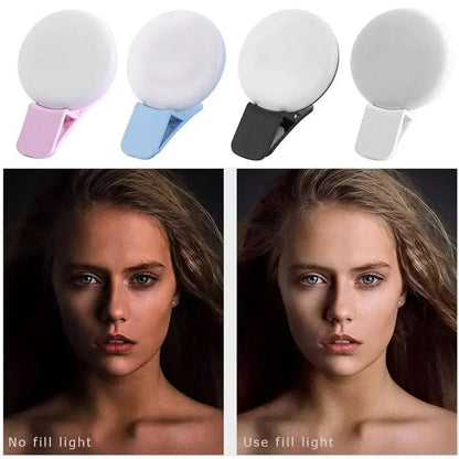 Mobile Phone LED Selfie Ring Light Portable Mini Durable Practical Three Stop Dimming Circle Photography Clip Fill Light - Tenini Strive Electronic Shop