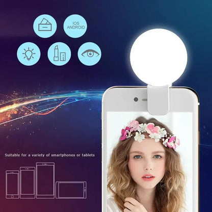 Mobile Phone LED Selfie Ring Light Portable Mini Durable Practical Three Stop Dimming Circle Photography Clip Fill Light - Tenini Strive Electronic Shop