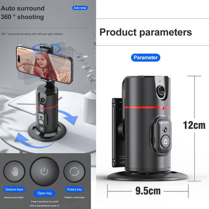 Auto Face Tracking Phone Holder Tripod, No App Required, 360° Rotation Smart Face Body Tracking Tripod Selfie Phone Camera Stand for TIK Tok, Vlog, Live Streaming, Youtube Video - Tenini Strive Electronic Shop