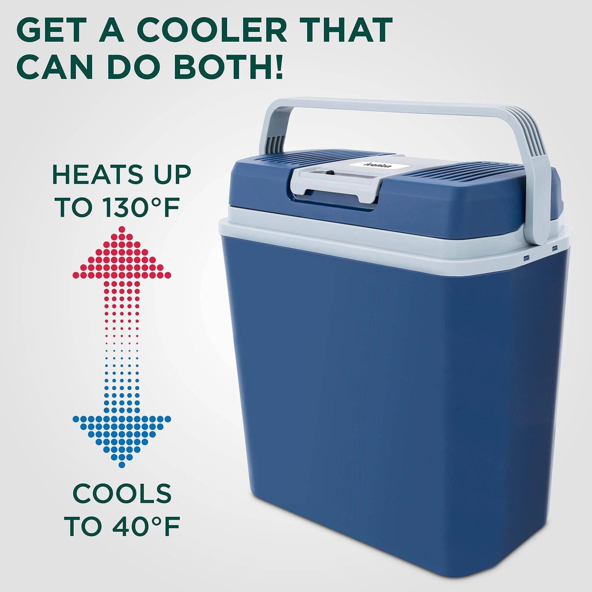 Electric Cooler & Warmer, 24 L Portable Thermoelectric 12 Volt Cooler with Handle (Blue) - Tenini Strive Electronic Shop