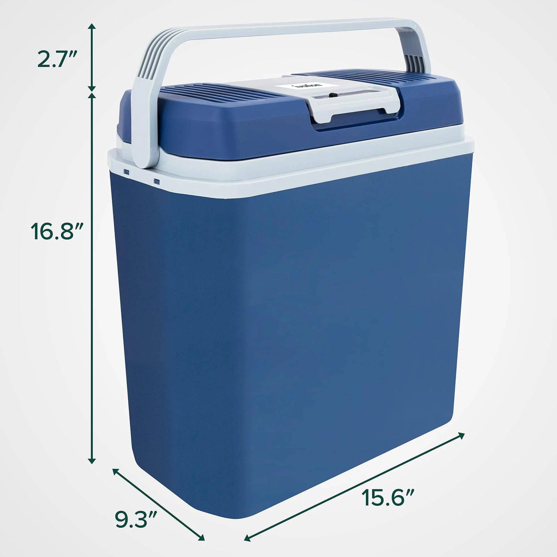 Electric Cooler & Warmer, 24 L Portable Thermoelectric 12 Volt Cooler with Handle (Blue) - Tenini Strive Electronic Shop