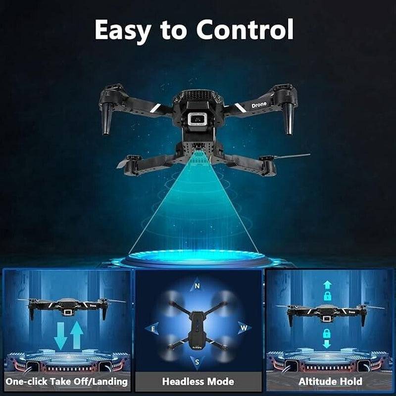 Mini Drone with Camera HD 1080P Foldable Quadcopter with 3 Batteries - Black - Tenini Strive Electronic Shop