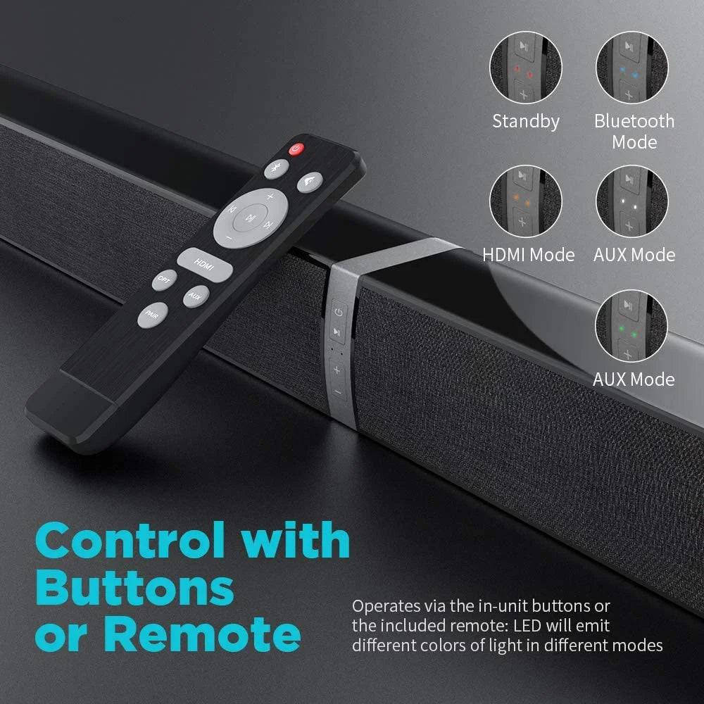 Sound Bars for TV, Bluetooth Soundbar for TV, 50W TV Sound Bar with 4 Drivers and Remote Control, Home Audio TV Speakers Sound Bar with Arc/Optical/Aux Connect - Tenini Strive Electronic Shop