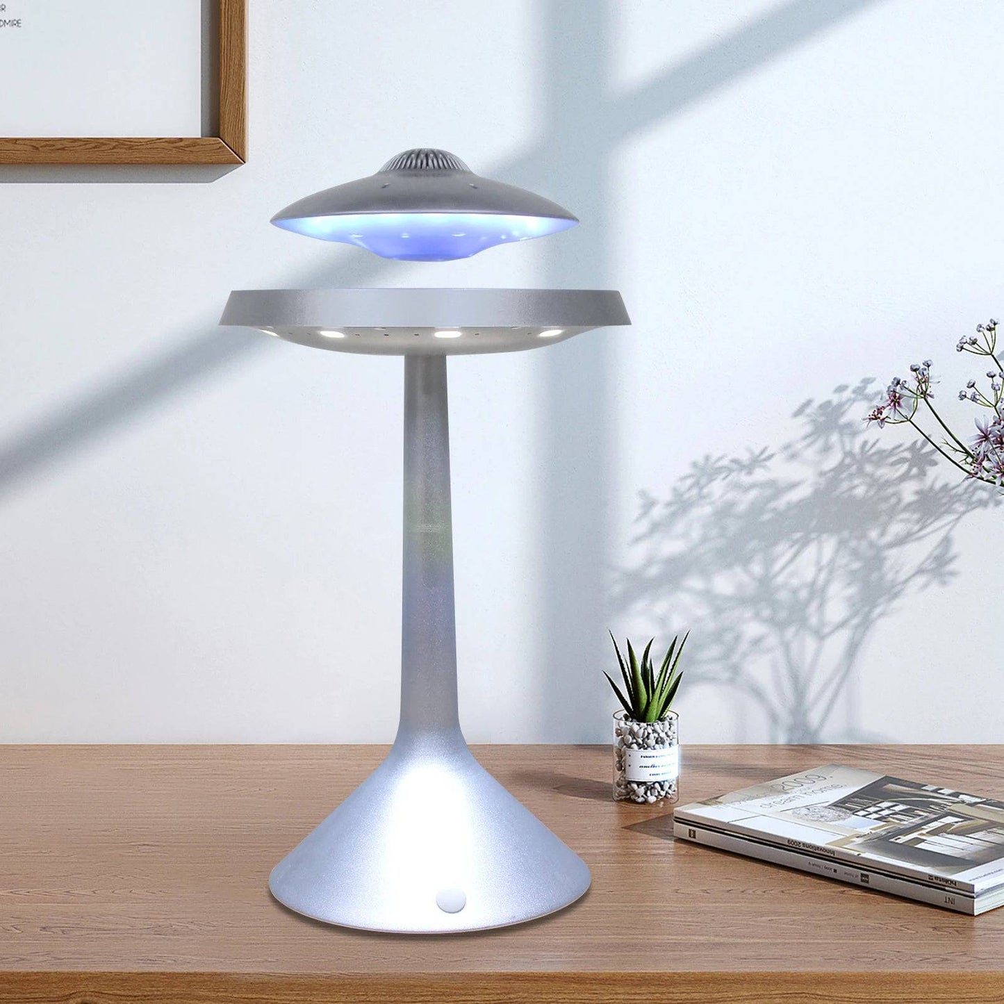 UFO Magnetic Levitation Floating Light LED Table Lamp Wired Bluetooth Speaker - Tenini Strive Electronic Shop