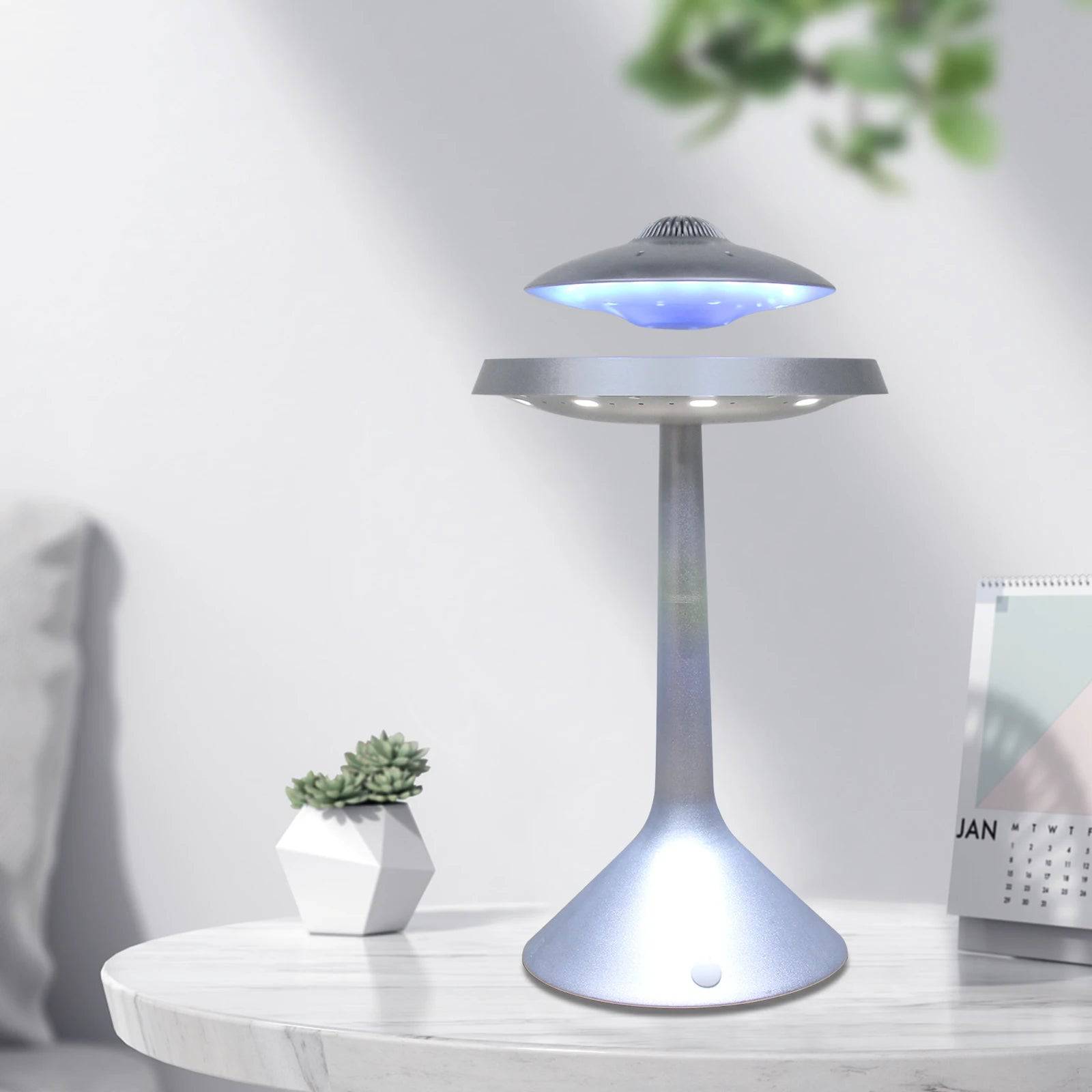 UFO Magnetic Levitation Floating Light LED Table Lamp Wired Bluetooth Speaker - Tenini Strive Electronic Shop