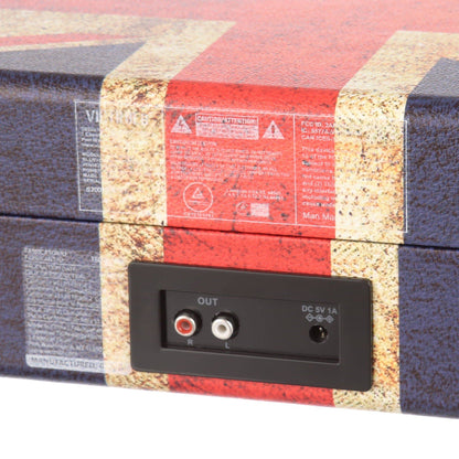 the Journey Bluetooth Suitcase Record Player with 3-Speed Turntable (Union Jack) - Tenini Strive Electronic Shop