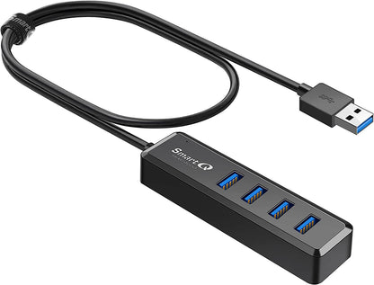 H302S USB 3.0 Hub for Laptop with 2Ft Long Cable, Multi Port Expander, Fast Data Transfer USB Splitter Compatible with Windows PC, Mac, Printer, Mobile HDD - Tenini Strive Electronic Shop