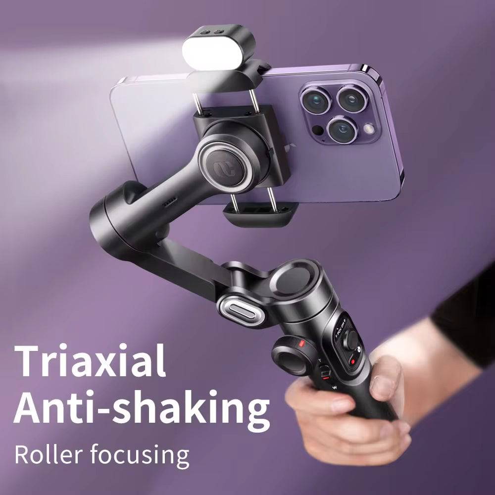 3-Axis Handheld Gimbal Stabilizer for Smartphone with Fill Light for Iphone Android Face Tracking Tiktok Vlog Smart XE - Tenini Strive Electronic Shop