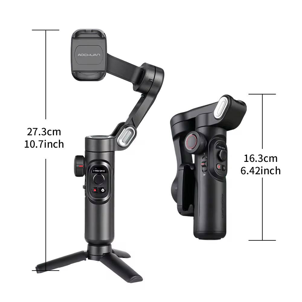 3-Axis Handheld Gimbal Stabilizer for Smartphone with Fill Light for Iphone Android Face Tracking Tiktok Vlog Smart XE - Tenini Strive Electronic Shop