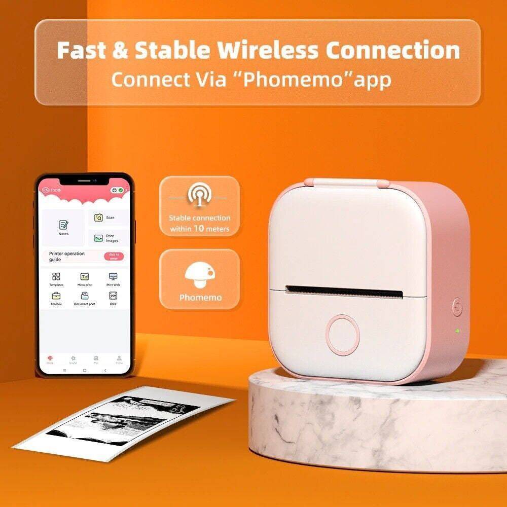 Phomemo T02 Portable Pocket Mini Thermal Printer Photo Label Sticker Bluetooth - Tenini Strive Electronic Shop