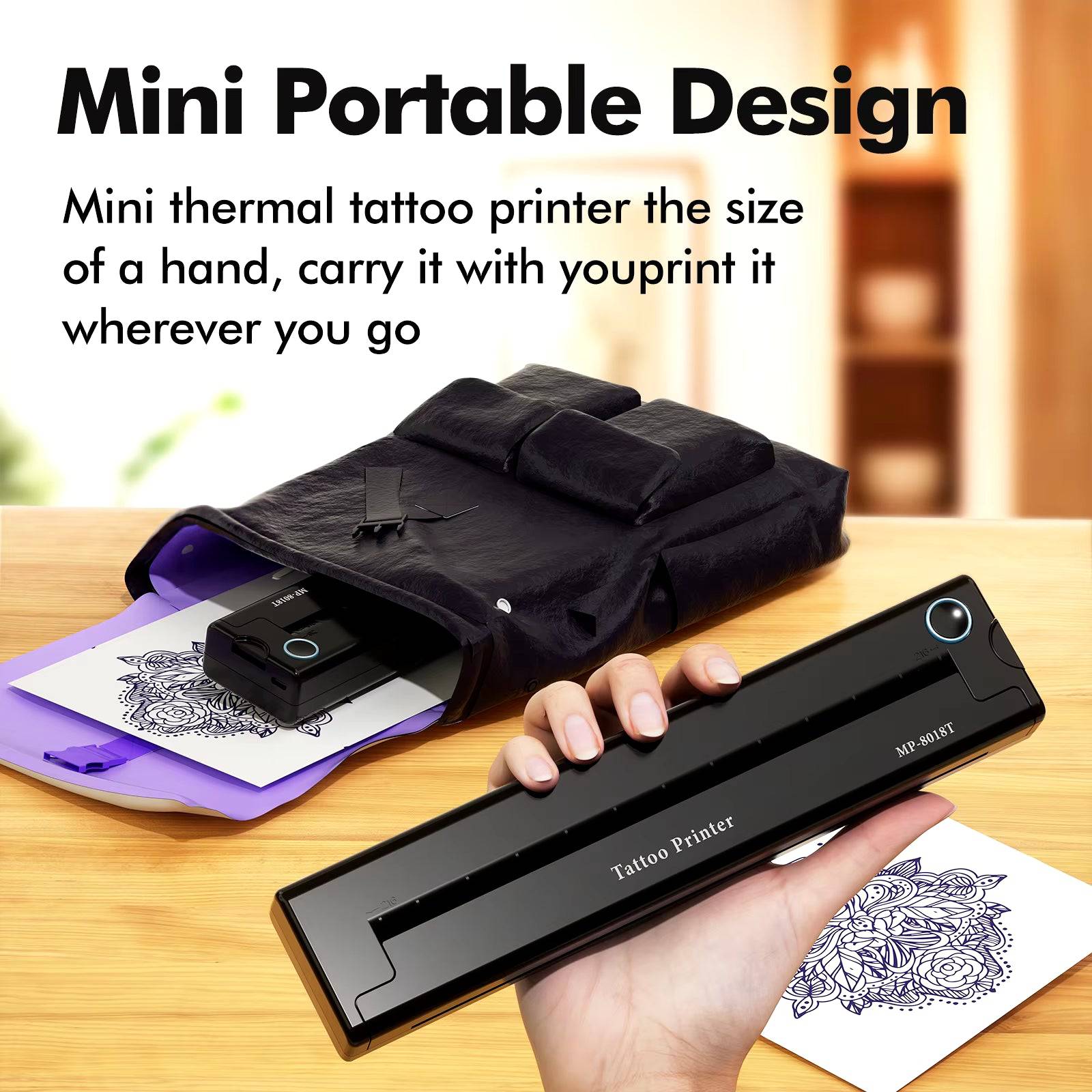 A4 Thermal Printers Wireless Bluetooth Tattoos Printer Portable Mini Thermal Printer A4 Paper Photo Printer from Mobile Phone - Tenini Strive Electronic Shop