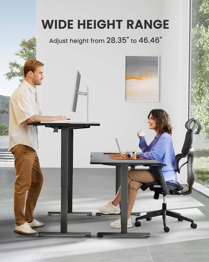 Height Adjustable Electric Standing Desk, 48 X 24 Inches Sit Stand up Desk, Memory Computer Home Office Desk (Black) - Tenini Strive Electronic Shop