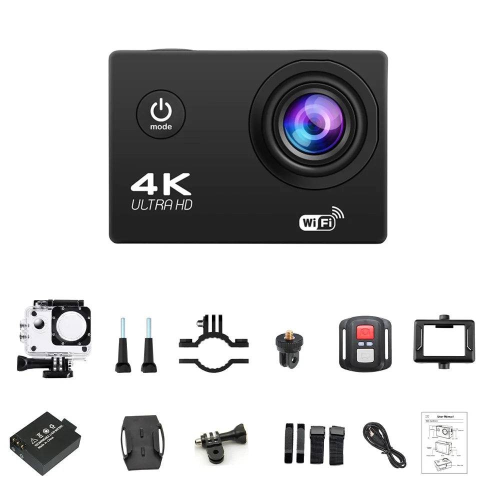 4K Action Camera Wifi 2.0" Screen 1080P/30FPS Waterproof Camera Helmet Video Recording Camera Sports Cameras Outdoor Mini Cam - Tenini Strive Electronic Shop