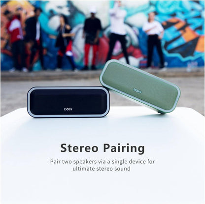 Bluetooth Speaker, Soundbox Pro+ Wireless Bluetooth Speaker with 24W Impressive Sound, Booming Bass, IPX6 Waterproof, 15Hrs Playtime, Wireless Stereo Pairing, Mixed Colors Lights, 66 FT- Grey - Tenini Strive Electronic Shop