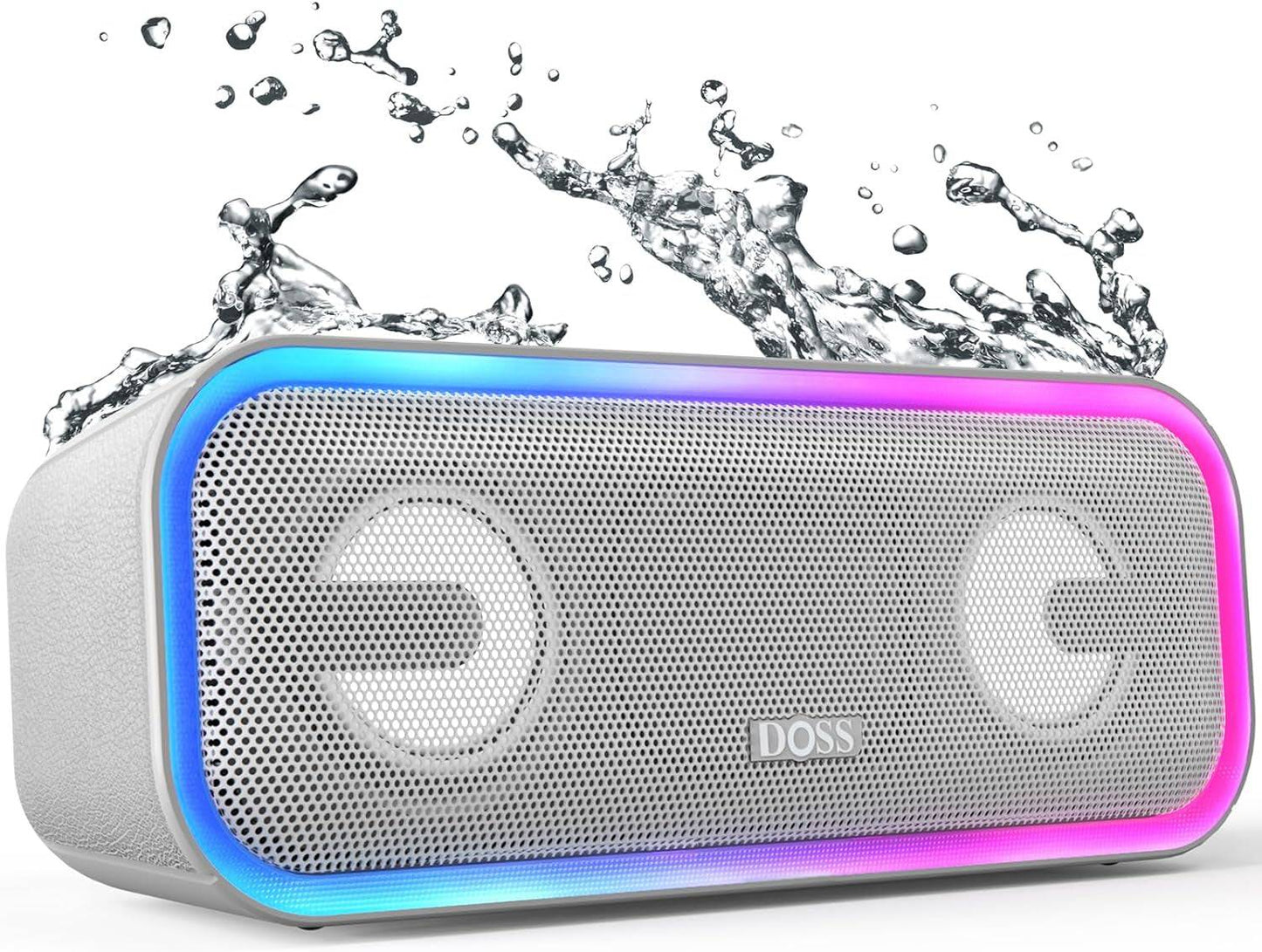 Bluetooth Speaker, Soundbox Pro+ Wireless Bluetooth Speaker with 24W Impressive Sound, Booming Bass, IPX6 Waterproof, 15Hrs Playtime, Wireless Stereo Pairing, Mixed Colors Lights, 66 FT- Grey - Tenini Strive Electronic Shop