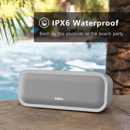 Bluetooth Speaker, Soundbox Pro+ Wireless Bluetooth Speaker with 24W Impressive Sound, Booming Bass, IPX6 Waterproof, 15Hrs Playtime, Wireless Stereo Pairing, Mixed Colors Lights, 66 FT- Grey - Tenini Strive Electronic Shop