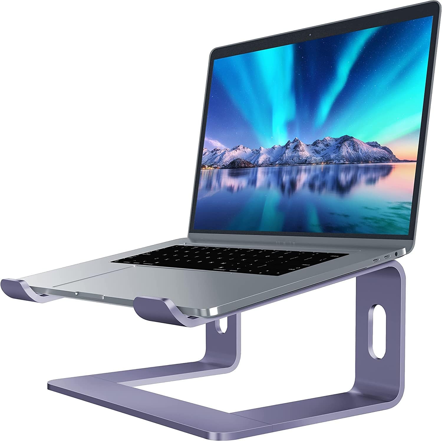 Laptop Stand, Aluminum Computer Riser, Ergonomic Laptops Elevator for Desk, Metal Holder Compatible with 10 to 15.6 Inches Notebook Computer, Purple - Tenini Strive Electronic Shop