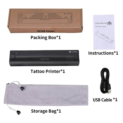 Wireless Battery Thermal Printer Tattoo Portable Machine Clear Transfer Tattoo Stencil Printer Thermal Copier Machine - Tenini Strive Electronic Shop