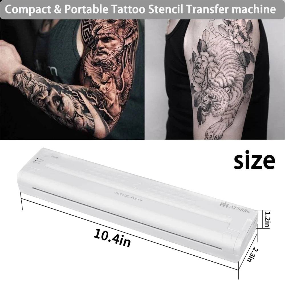 Wireless Battery Thermal Printer Tattoo Portable Machine Clear Transfer Tattoo Stencil Printer Thermal Copier Machine - Tenini Strive Electronic Shop