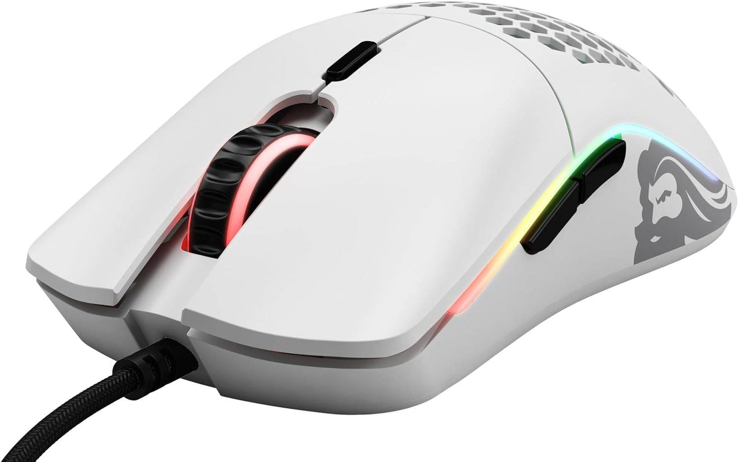 Model O Wired Gaming Mouse 67G Superlight Honeycomb Design, RGB, Pixart 3360 Sensor, Omron Switches, Ambidextrous - Matte White - Tenini Strive Electronic Shop